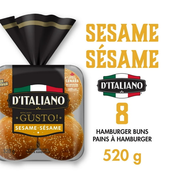 D'Italiano with Gusto!™ Sesame buns, 8pk, 520 g