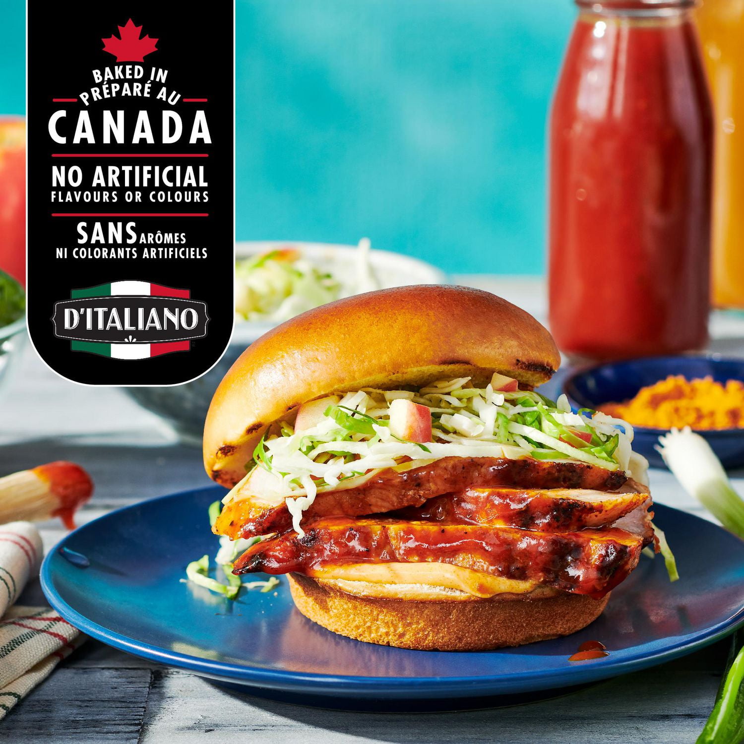 Pain à hamburger de style brioche D’Italiano🅫 avec Gusto!🅪 Paquet de 8, 520 g