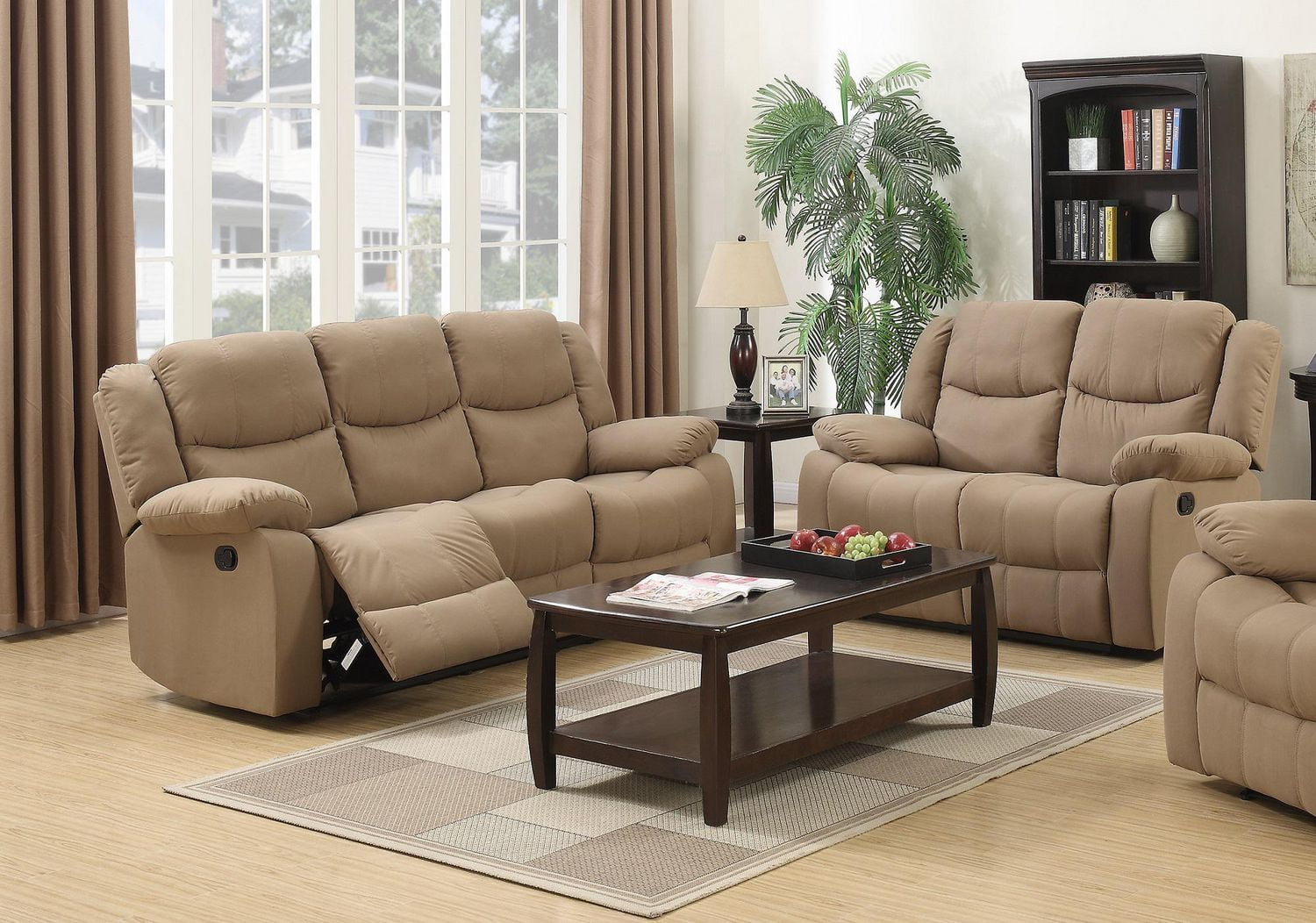 Topline Home Furnishings Mocha Reclining Sofa Walmart Canada