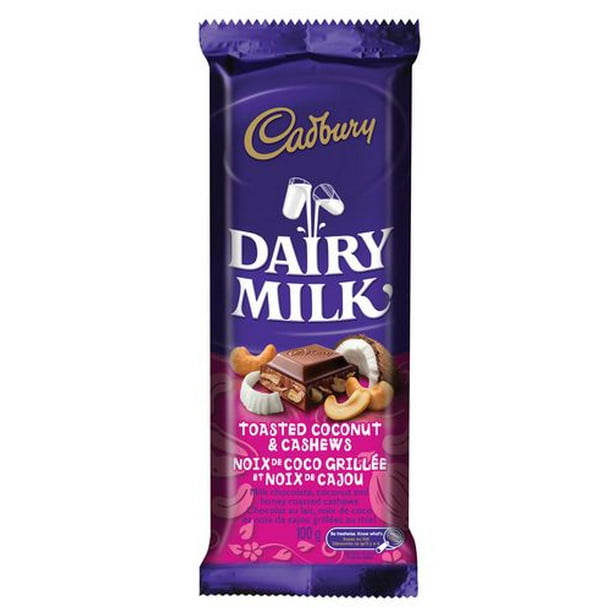 Cadbury Dairy Milk Noix de coco grillée et noix de cajou 100 g