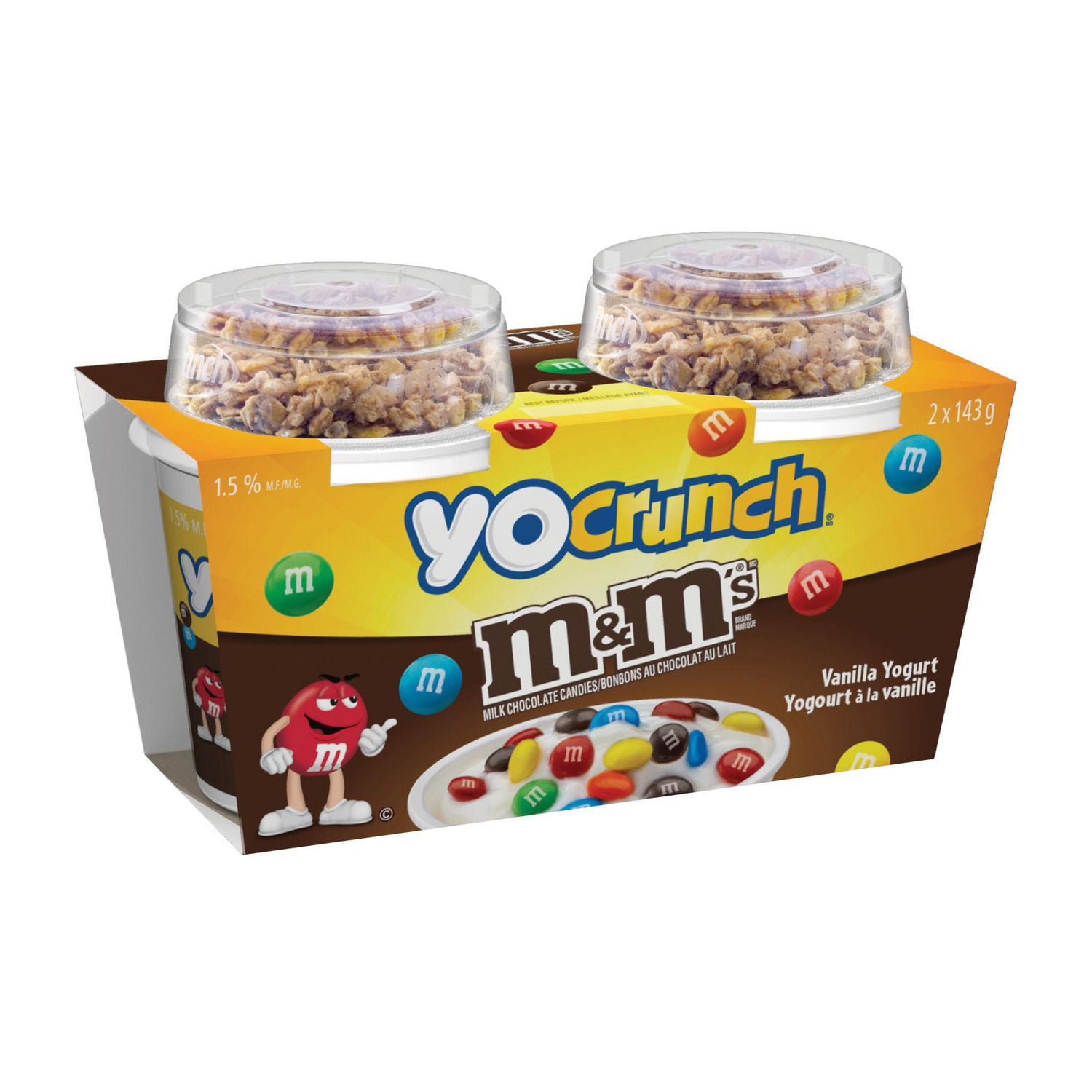 YoCrunch Vanilla Yogurt with M&Ms topping, 143g (Pack of 2) Walmart