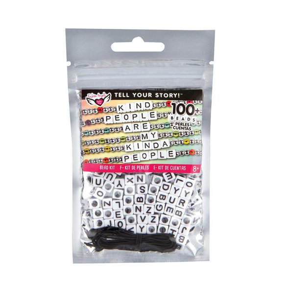 Fashion Angels Tell Your Story Alphabet Bead Bag-White Cubes