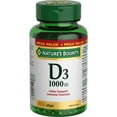 thumbnail image 1 of NATURE'S BOUNTY Vitamin D3, 1000 IU, Mega Value, Helps Support Immune Function, Helps Develop & Maintain Bones & Teeth, Helps in Absorption Of Calcium & Phosphorus, 500 Softgels, 1 of 6