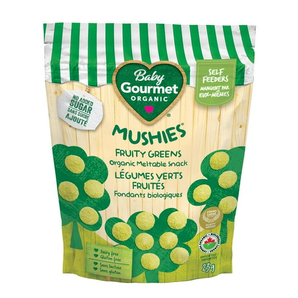 Baby Gourmet Organic Meltable Mushies Fruity greens, Meltable Snack - 23 g