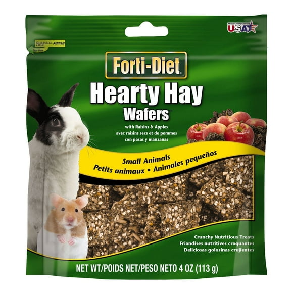 Gâtérie pour petits animaux en foin châleureux Forti-Diet de Kaytee aromatisé aux raisins secs et aux pommes
