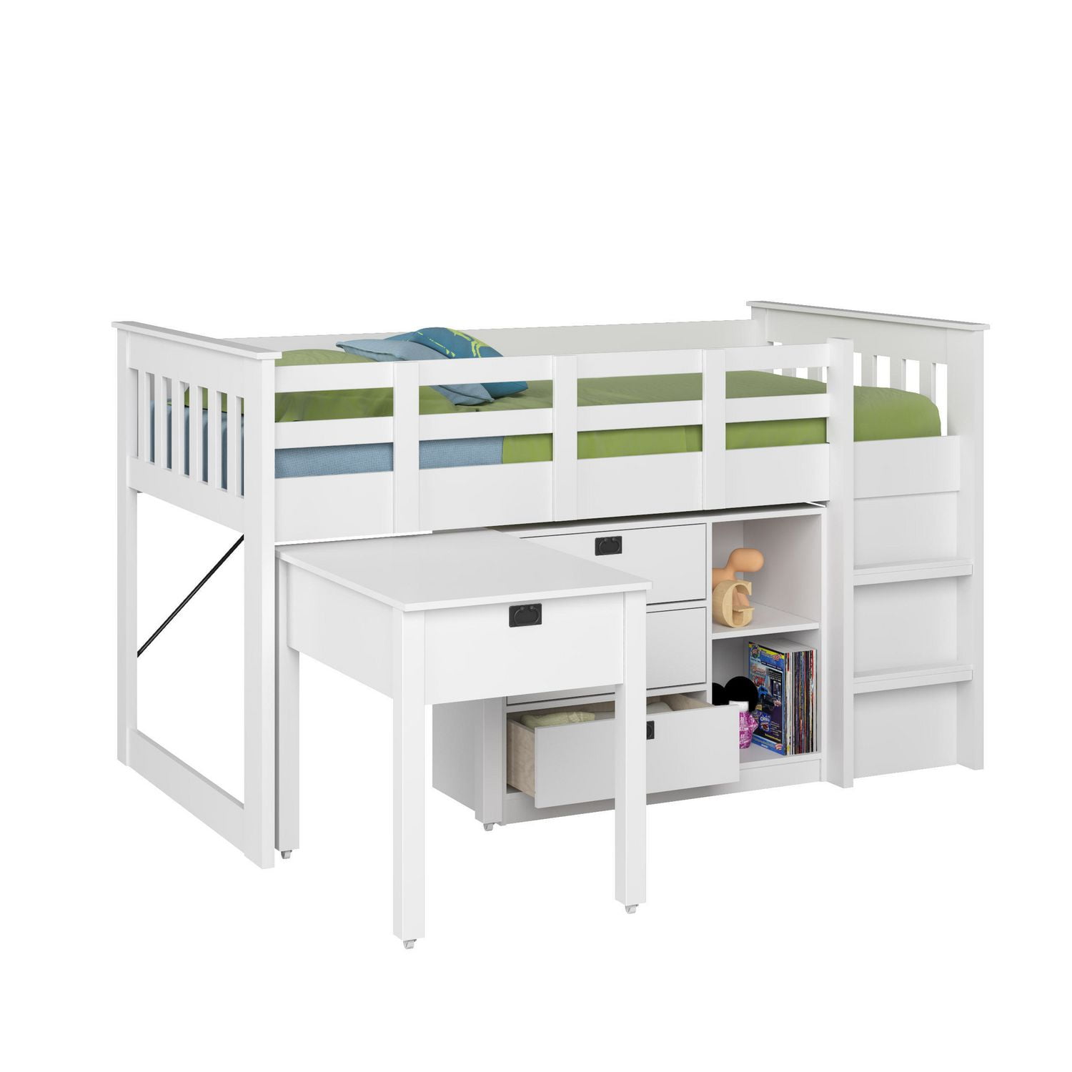 Corliving Madison Collection All In One Single Twin Size Loft Bed Loft Bed Image Zoomed