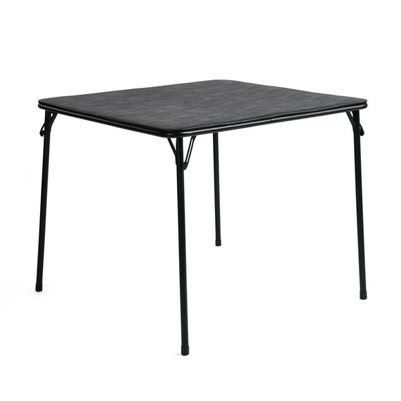 Homy Casa 34" Folding Table – Soft Upholstered Top, Space-Saving Dining, Game or Craft Table, No Assembly, Black