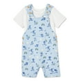 thumbnail image 1 of Disney Infants' Gender Inclusive Mickey Mouse Overall 2-Piece Set, 1 of 2