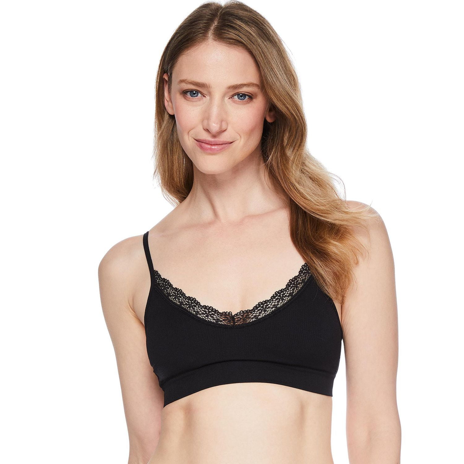Soutien-gorge léger sans coutures avec garniture en dentelle George pour femmes Tailles P-TTG