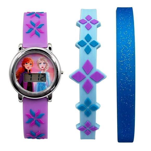 Ensemble de montres en caoutchouc découpé au laser ACL avec bracelet Reine des neiges 2 pour enfants