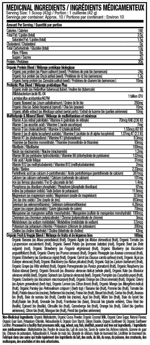 Purely Inspired Organic All In One | Meal Replacement Shake, Vegan Protein Powder | Plant Based Protein Powder for Women & Men | Organic Protein Powder | Vegan Friendly, Chocolate (10 Servings), 0.9lbs