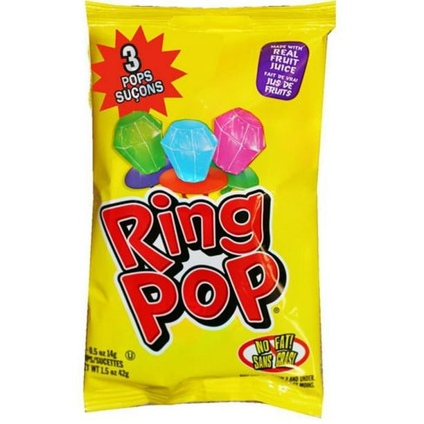 Sucettes Ring Pop (3 unités) 3 pops