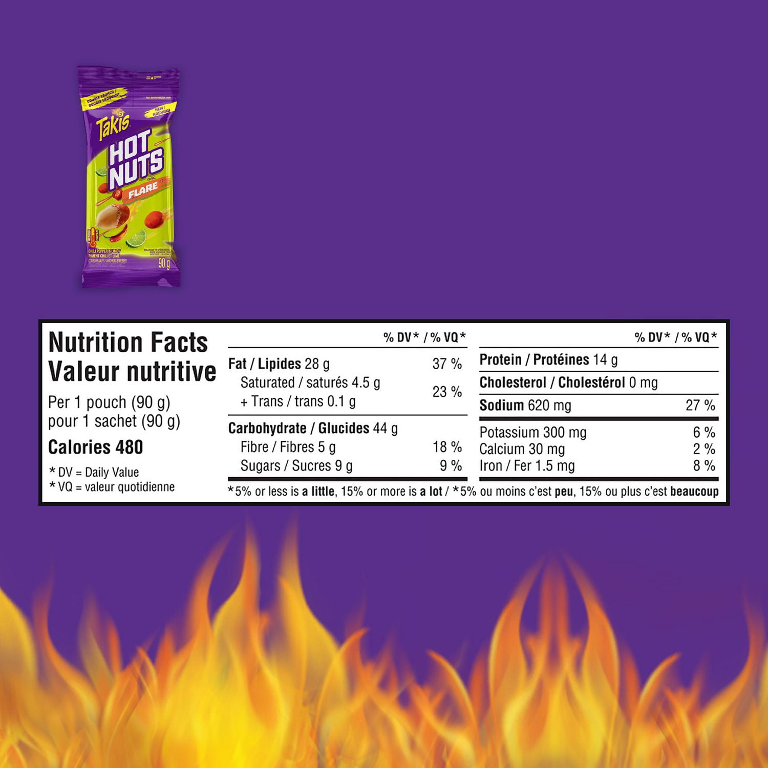 Arachides enrobées Takis Hot Nuts Flare à saveur de piment rouge et de lime Arachides enrobées Takis Hot Nuts