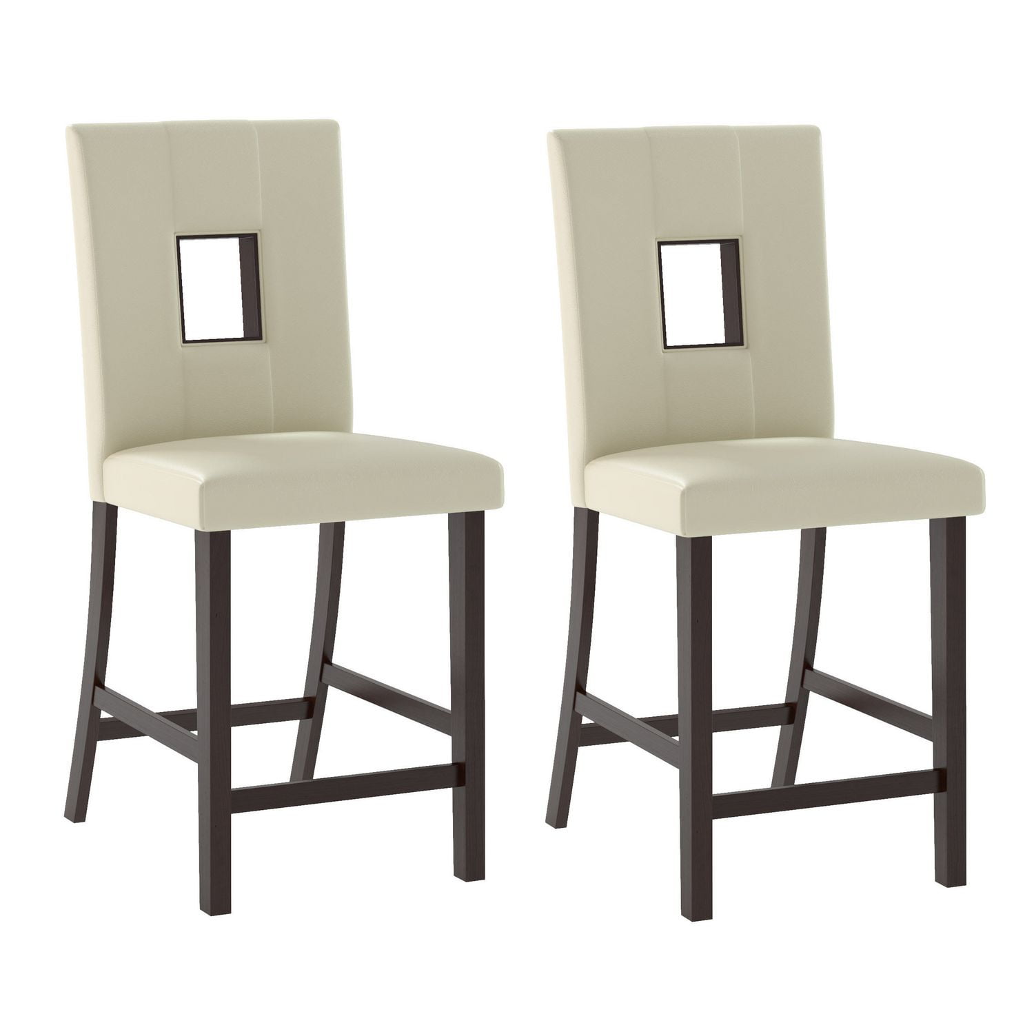 CorLiving Bistro White Leatherette Counter Height Dining Chairs