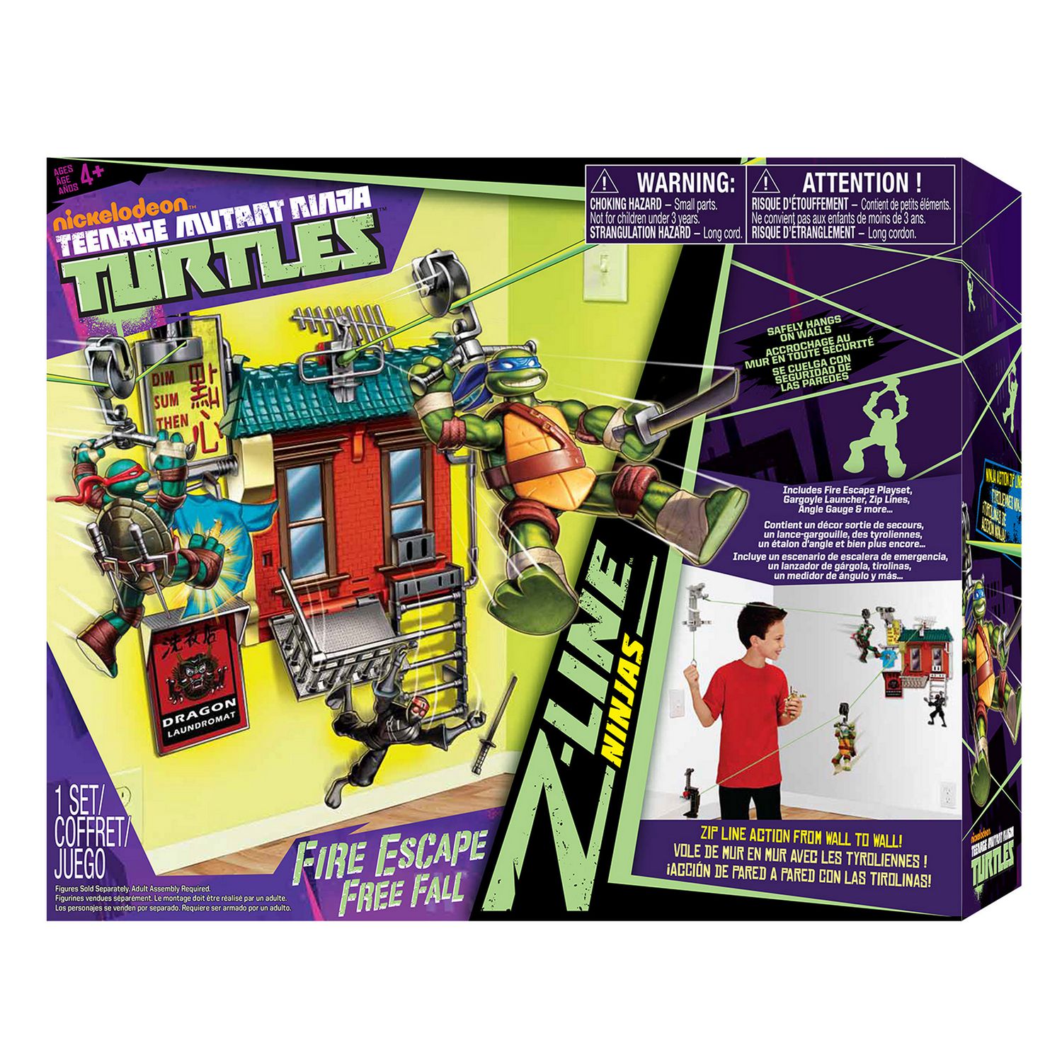 Teenage Mutant Ninja Turtles - Zipline Playset - Fire Escape Free 