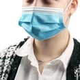 thumbnail image 3 of 50 Masques faciaux jetables – à 3 plis, bleu, 3 of 4