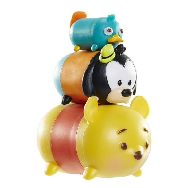 Ensemble de 3 figurines Tsum Tsum de Disney - Winnie l'Ourson/Dingo/Perry