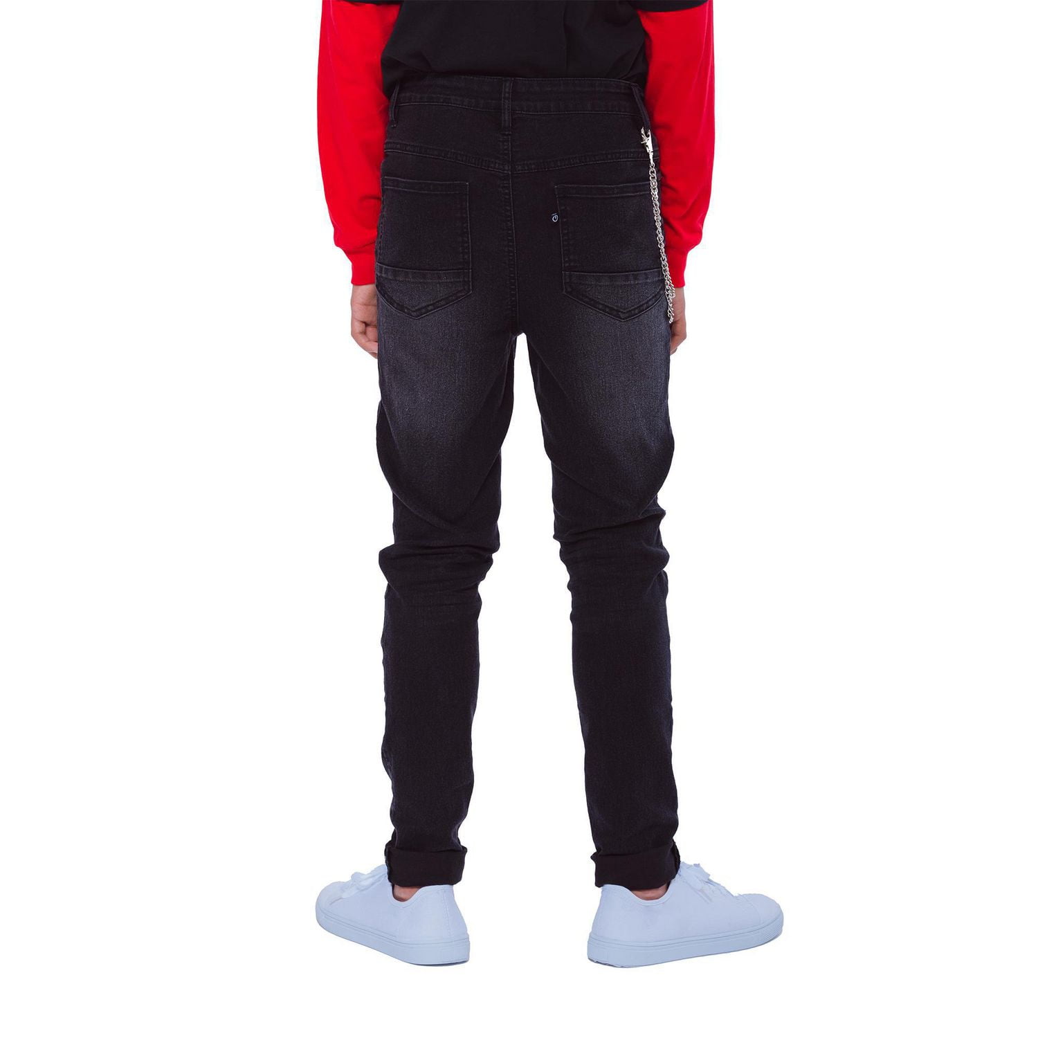 Garçon Mini Pop Jeans Rocker Street Denim Gris Foncé Pour Enfants