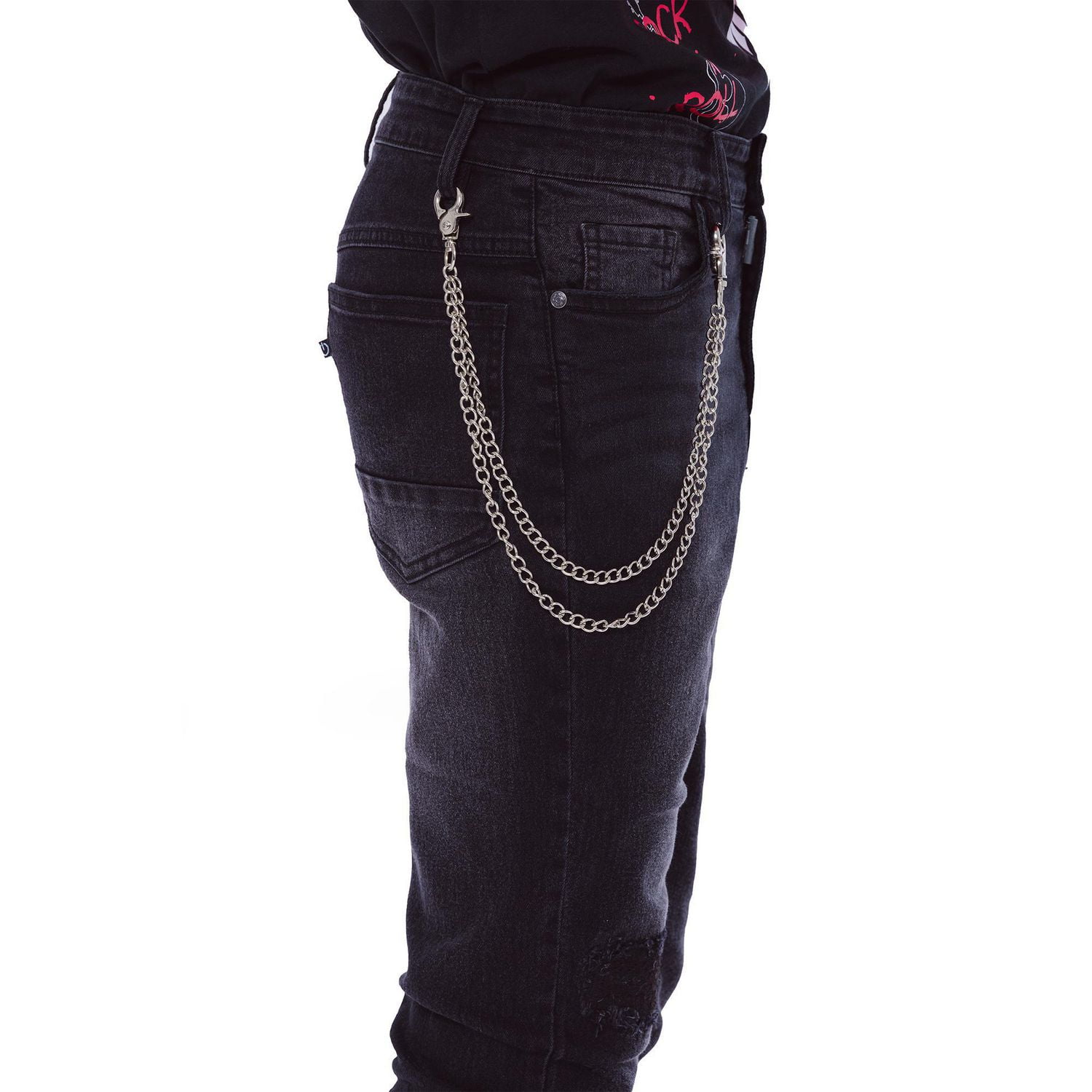 Garçon Mini Pop Jeans Rocker Street Denim Gris Foncé Pour Enfants