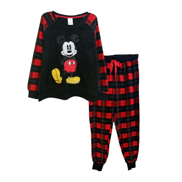 Disney essembles pyjama de nuit Haut à manches longues et Bas pour femmes de Mickey