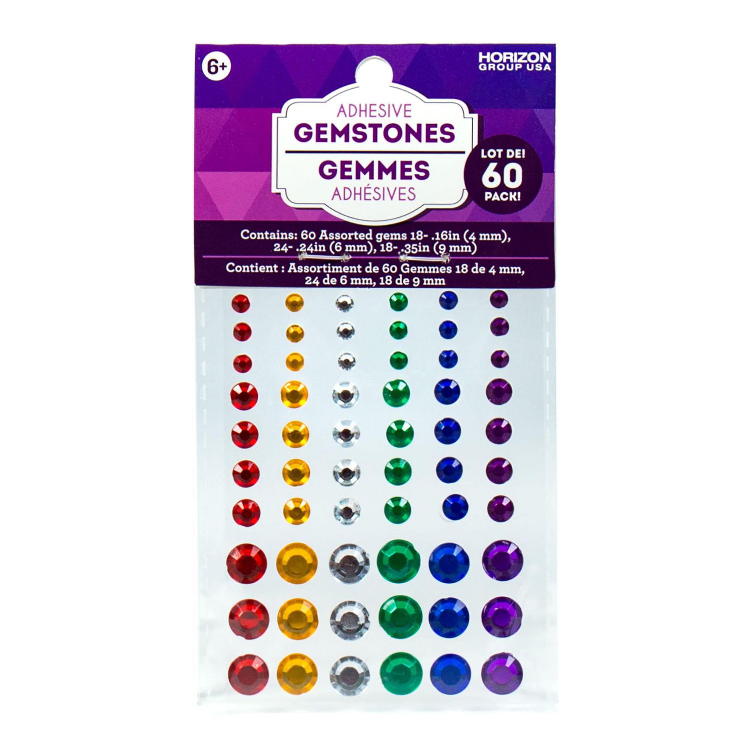 Rainbow Gemstone Stickers, Assorted Stickers, 60 ct. 