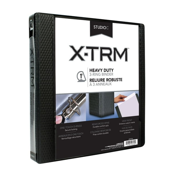 Classeur robuste XTRM de Studio C d'1 po en noir vinyle
