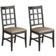 CorLiving Chaises de salle à manger Atwood en bois teint cappuccino avec siège en similicuir, ensemble de 2 – image 1 sur 7