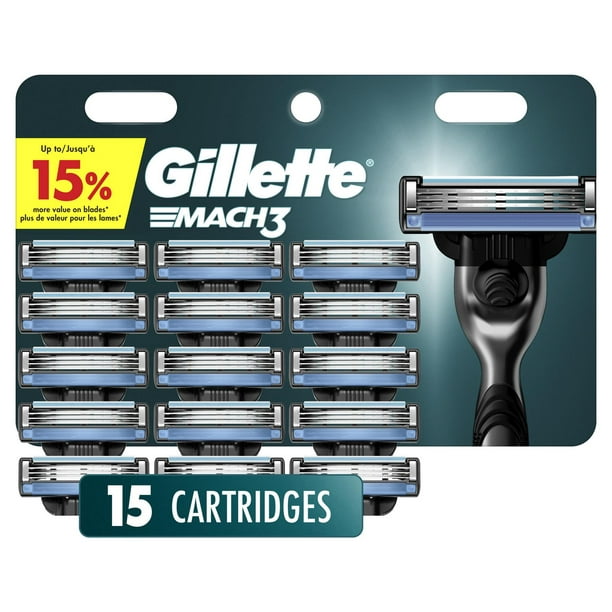 Cartouches de rechange de rasoir Gillette Mach3 pour hommes 15 cartouches