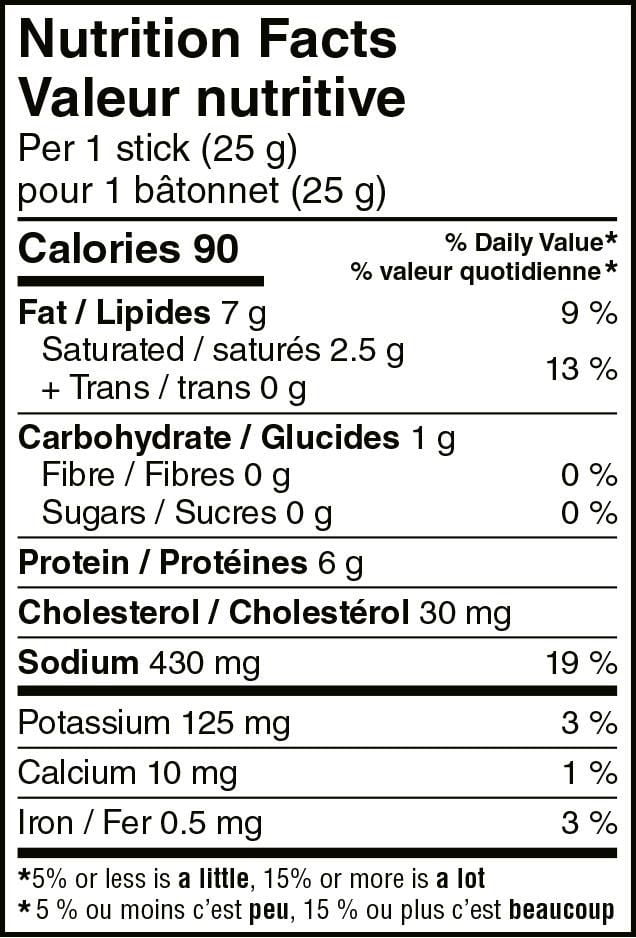 Great Value bâtonnets de pepperoni à l’européenne 500g