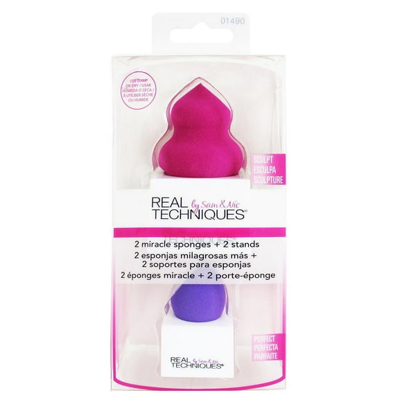 Real Techniques 2 éponges miracle et supports
