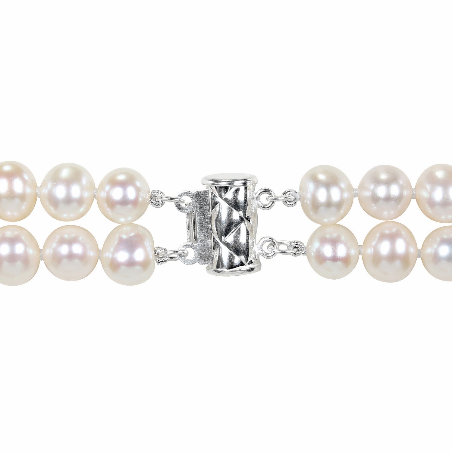 Miabella Bracelet avec perles d'eau douce blanches+AV50:AV149e de culture 6-7 mm en argent sterling, 7.5 pouces en longueur