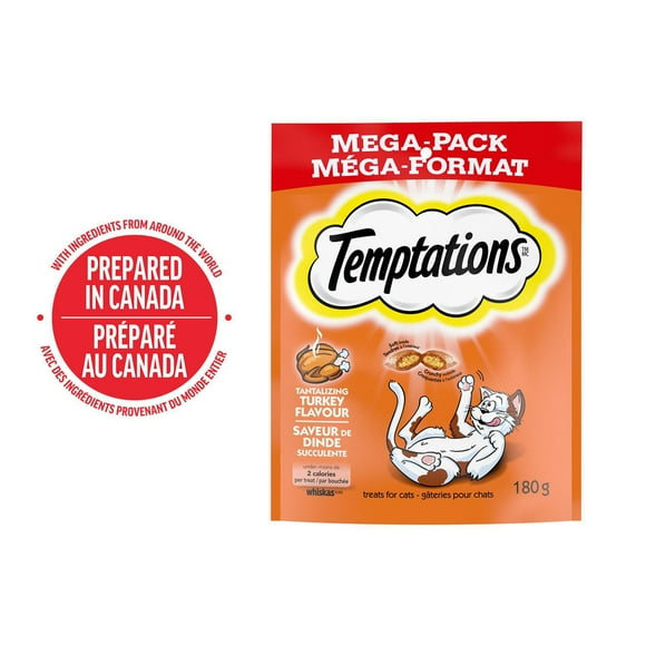 Temptations Tantalizing Turkey Flavour Soft & Crunchy Adult Cat Treats, 180g