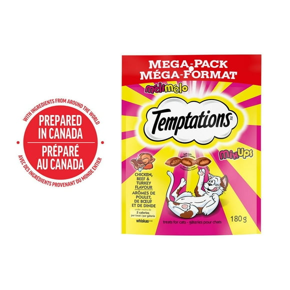 Temptations MixUps Chicken, Beef & Turkey Flavour Soft & Crunchy Cat Treats, 180g