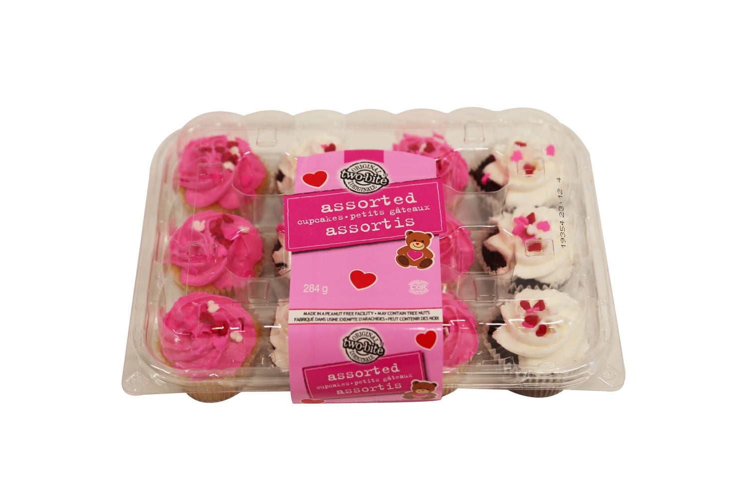 twobite® Mini Iced Vanilla & Chocolate Cupcakes, Valentine 12ct