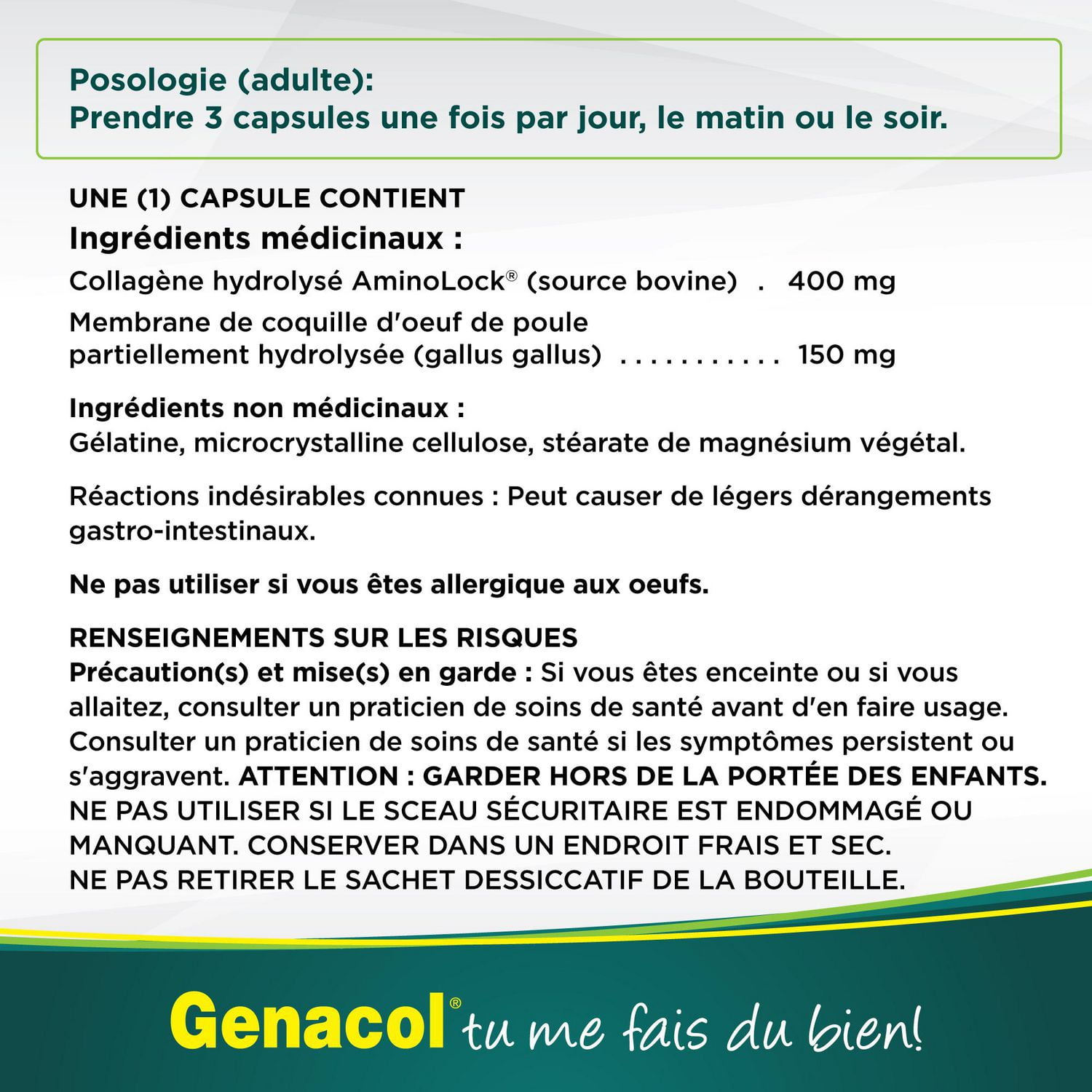 Genacol® Pain Relief with AminoLock Collagen and Natural Eggshell Membrane, 90 capsules