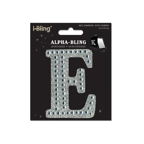 Monogramme de pierres brillantes "E" de la collection i-Bling
