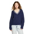 thumbnail image 1 of No Boundaries Women's Varsity Sweater, 1 of 1
