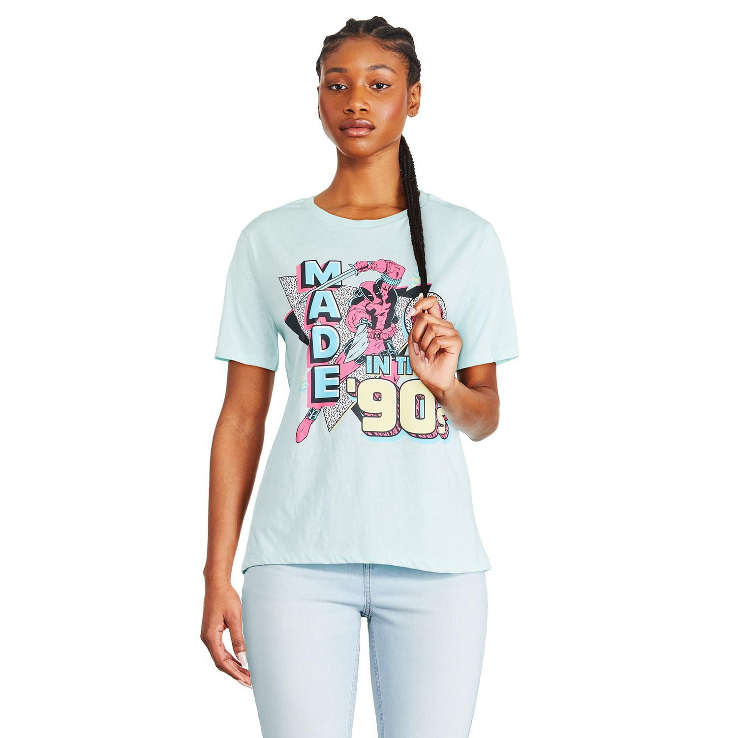 T-shirt à imprimé graphique Deadpool Marvel pour femmes Tailles TP–TG