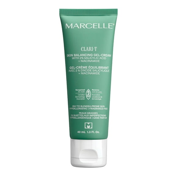 Marcelle Clari-T Gel-crème équilibrant<br>avec 2 % d'acide salicylique + Niacinamide Clarifiant. Exfoliant. Hydratant.