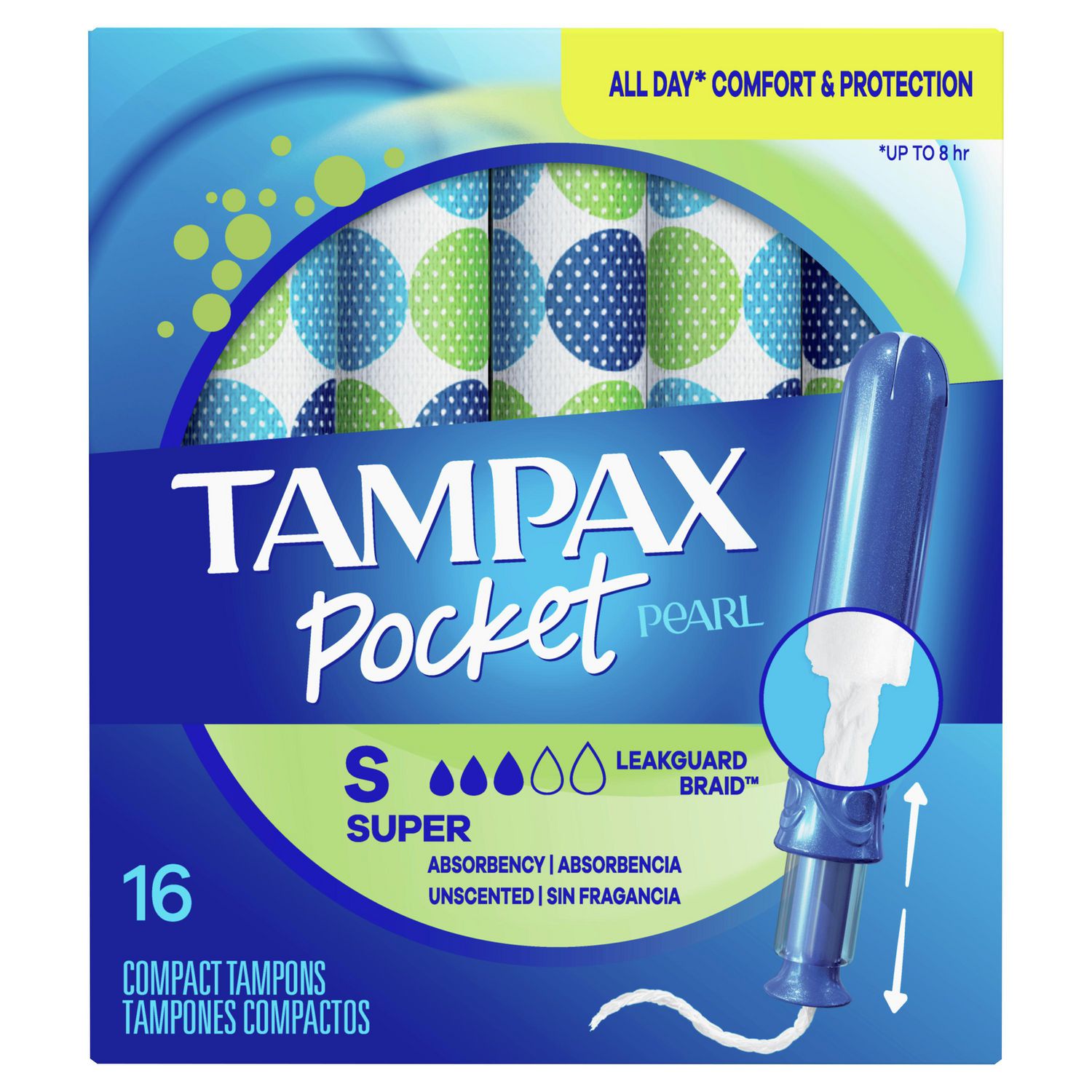 Tampax Pearl Tampons Super Absorbency with LeakGuard, Unscented - 18 C –  Solace Pharmacy & Wellness Shop