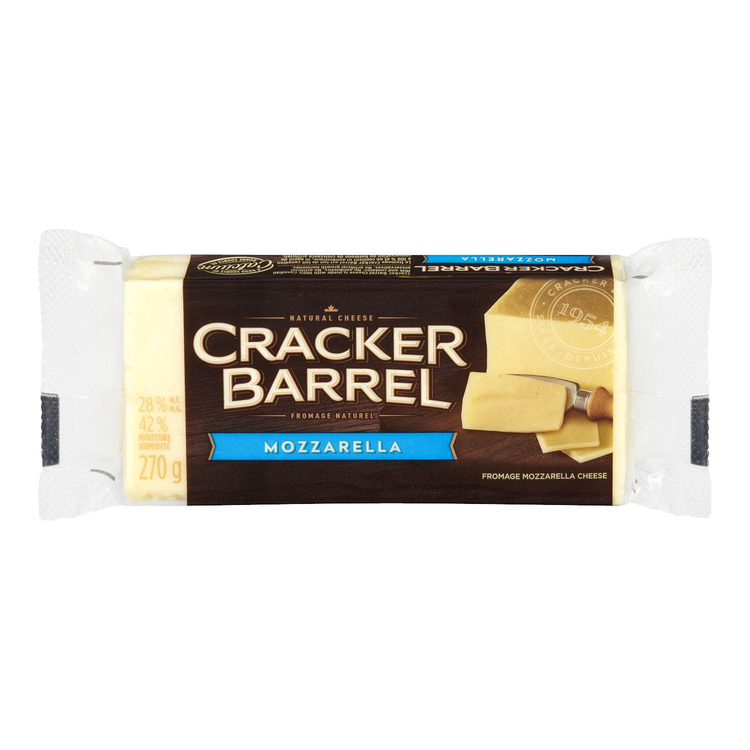 Kraft Foods Canada Cracker Barrel Mozzarella Natural Cheese bar