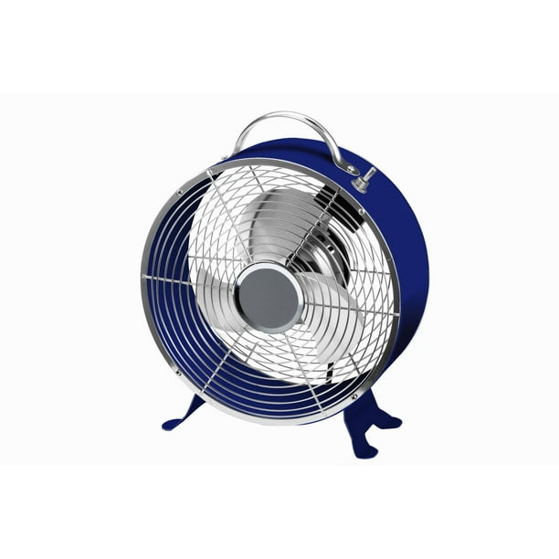 Ventilateur à tambour Mainstays de style rétro de 9 po en bleu