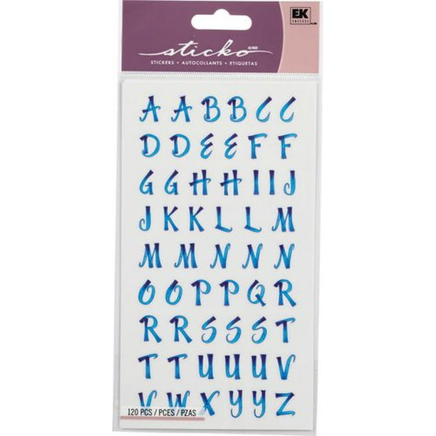 Sticko collant alphabet mini bleu poudre