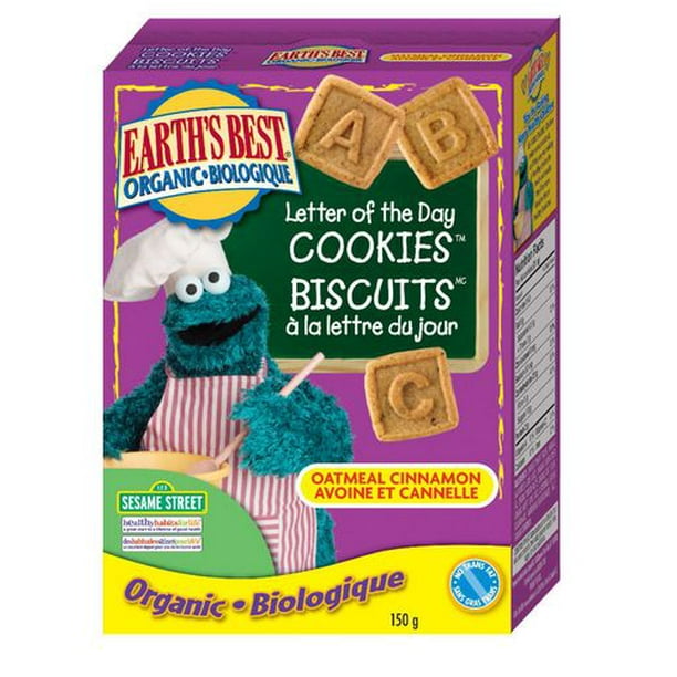 Sesame Street Biologique Biscuits à la lettre du jour - Avoine et cannelle