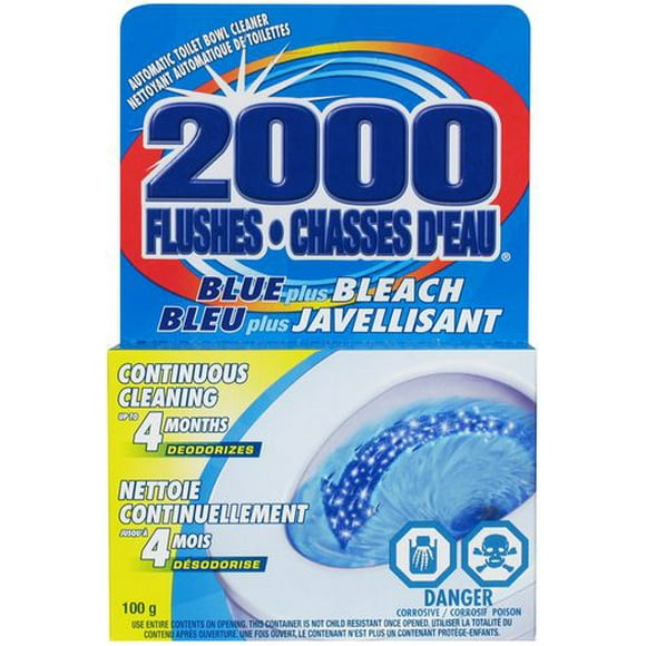 2000 Flushes Blue plus Bleach Toilet Tank Cleaner, 2000 Flushes Bleach