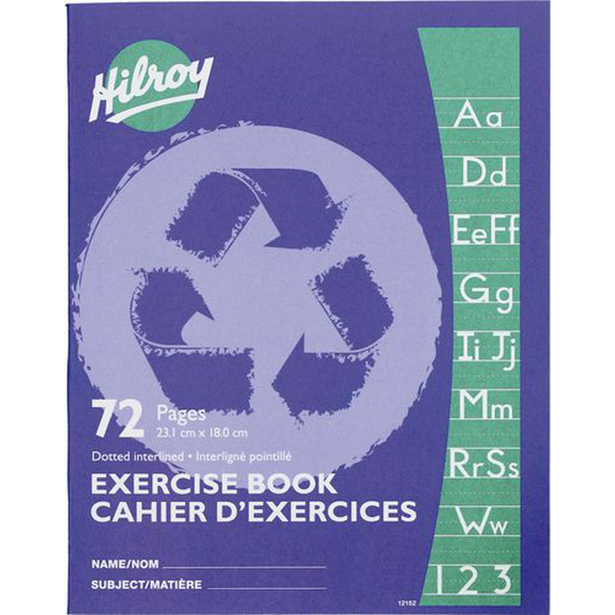 Hilroy Recycled Exercise Books, 72 Pages, Dotted Interline with