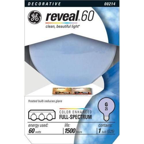 Lampe globe GE Reveal G25 60 W – paquet de 1