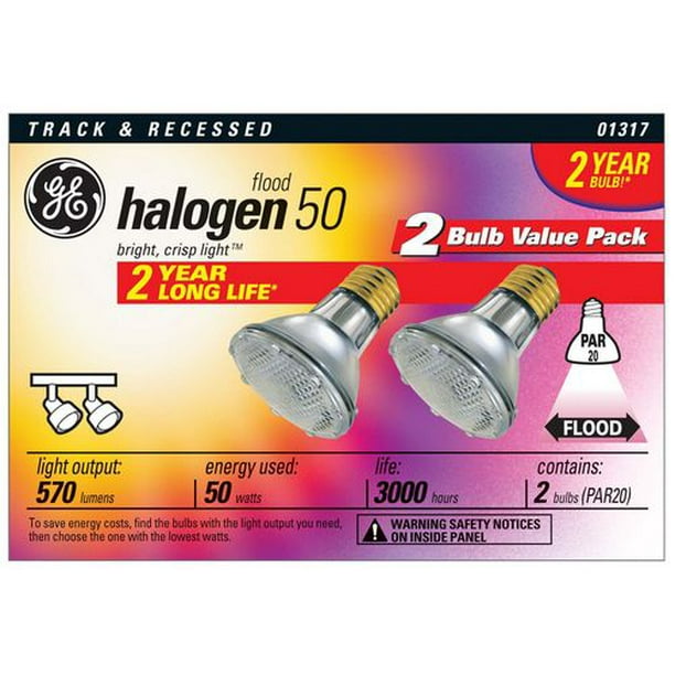 Halogène éconergétique PAR20 GE 50 W – paquet de 2