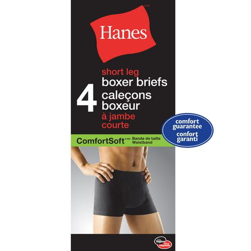 Hanes Men's Comfortsoft short Leg Boxer Briefs, Pack of 4, Sizes M-XL