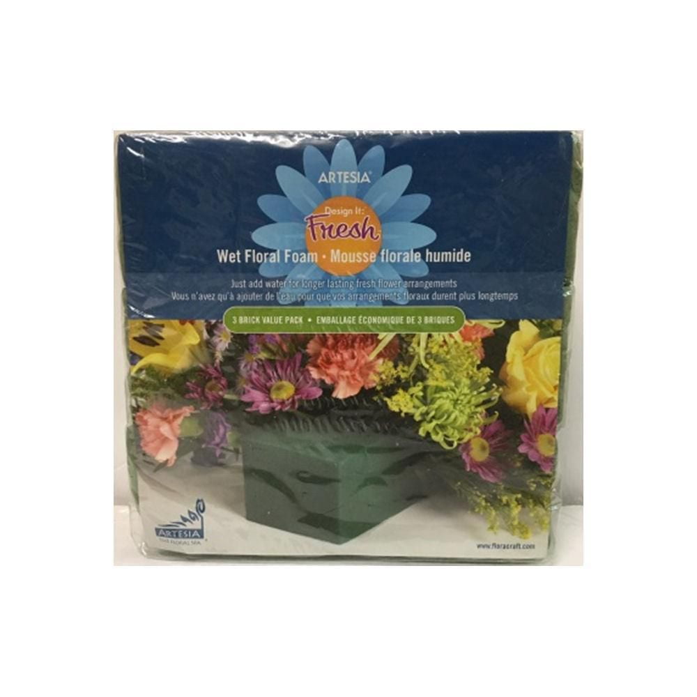 Juvale 6 Pack Floral Foam Blocks - Wet Foam Bricks For Florists, Crafts,  Fresh Flower Arrangements (9 X 4 X 3 In, Green) : Target